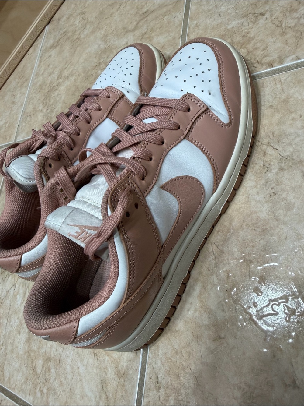 Nike Women’s Low-Top Sneakers in Dusty Rose and White